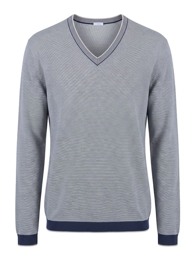 Blue Cotton Men Sweater