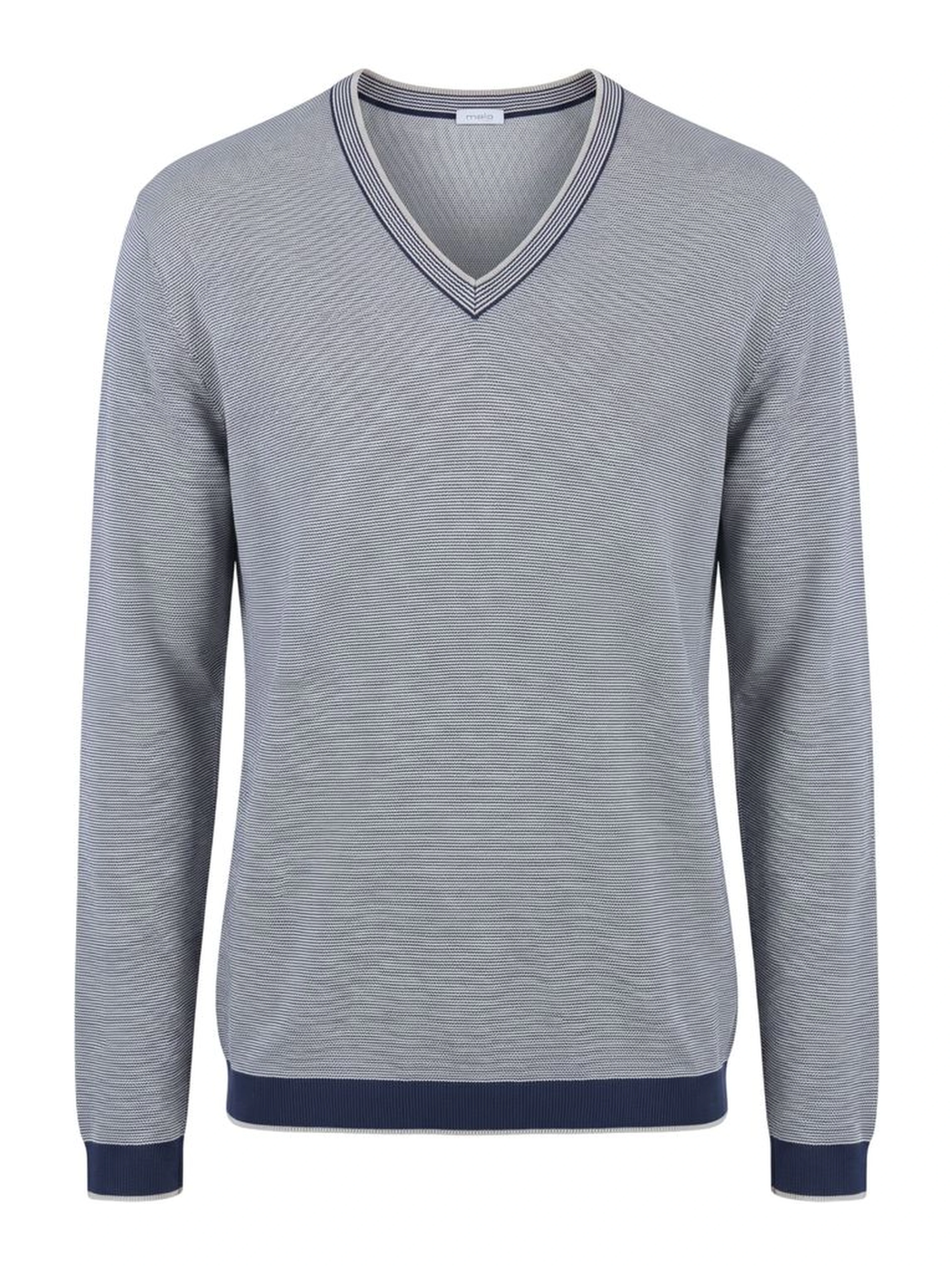 Blue Cotton Men Sweater