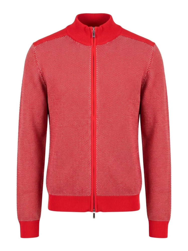 Red Cotton Men Sweater