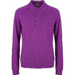 Purple Silk Men Sweater