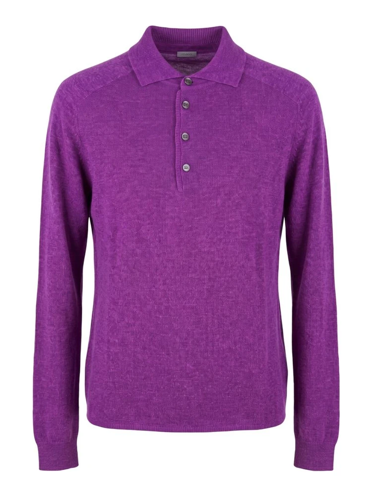 Purple Silk Men Sweater
