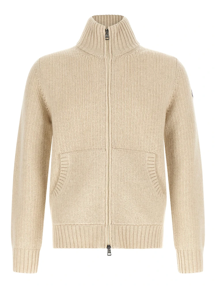 Beige Virgin Wool Cardigan