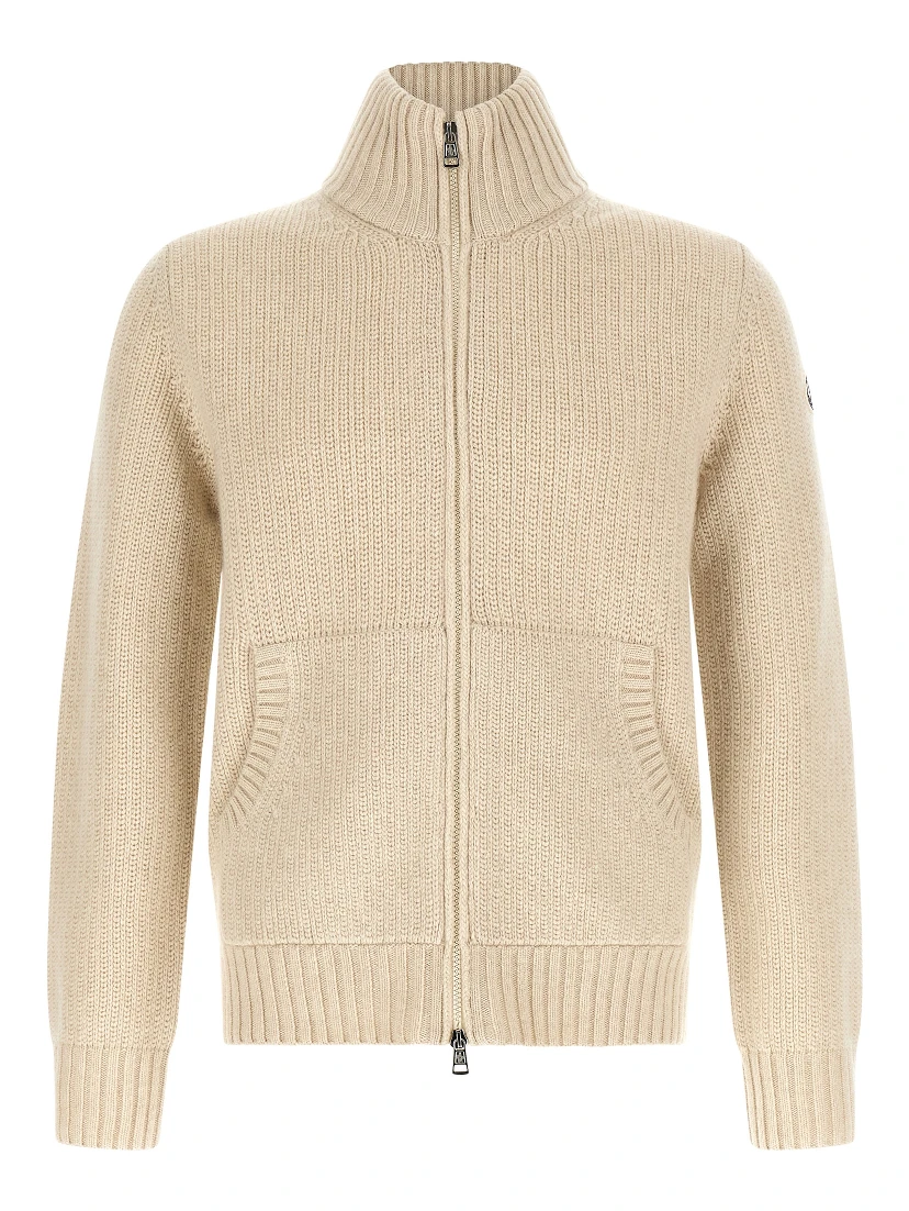 Beige Virgin Wool Cardigan