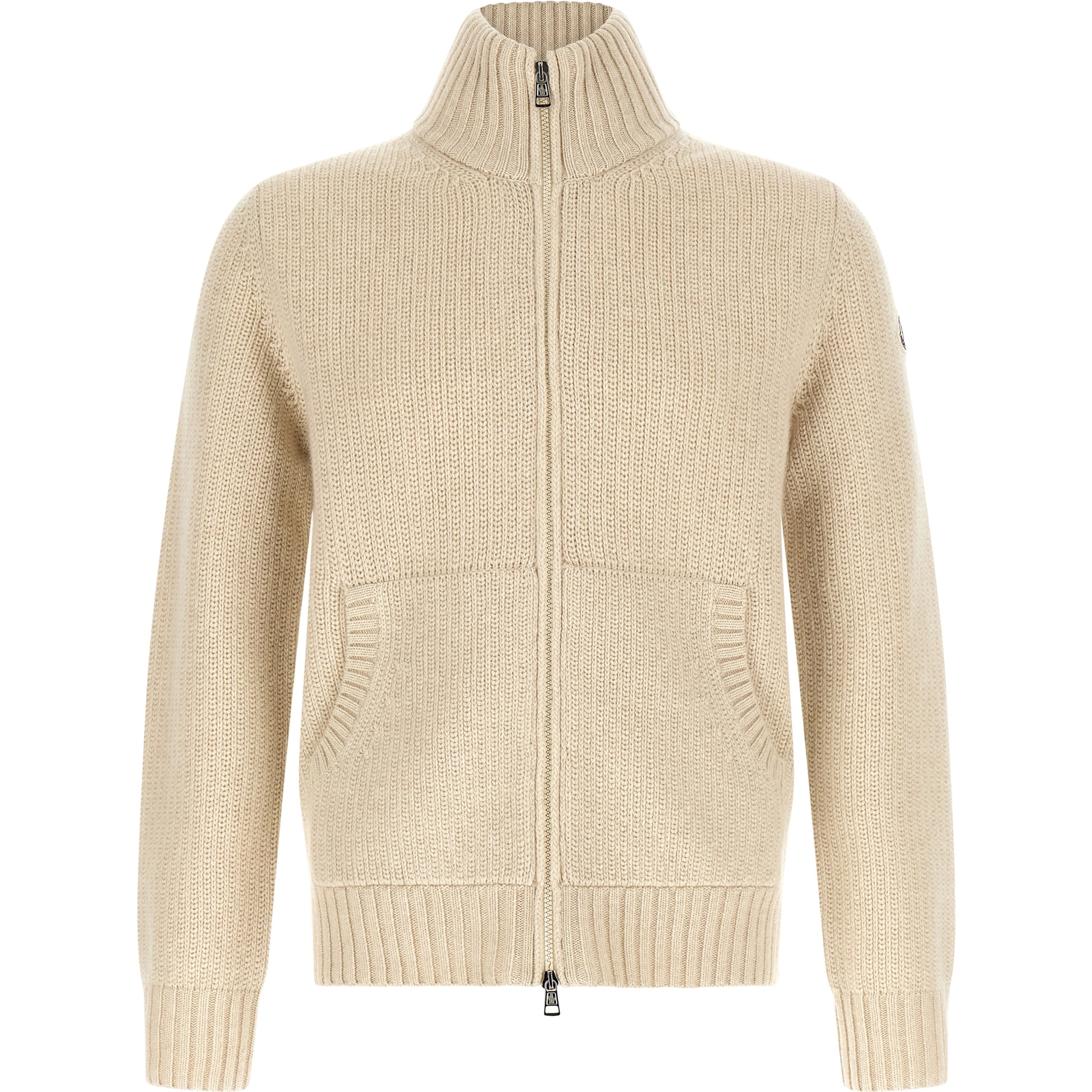 Beige Virgin Wool Cardigan
