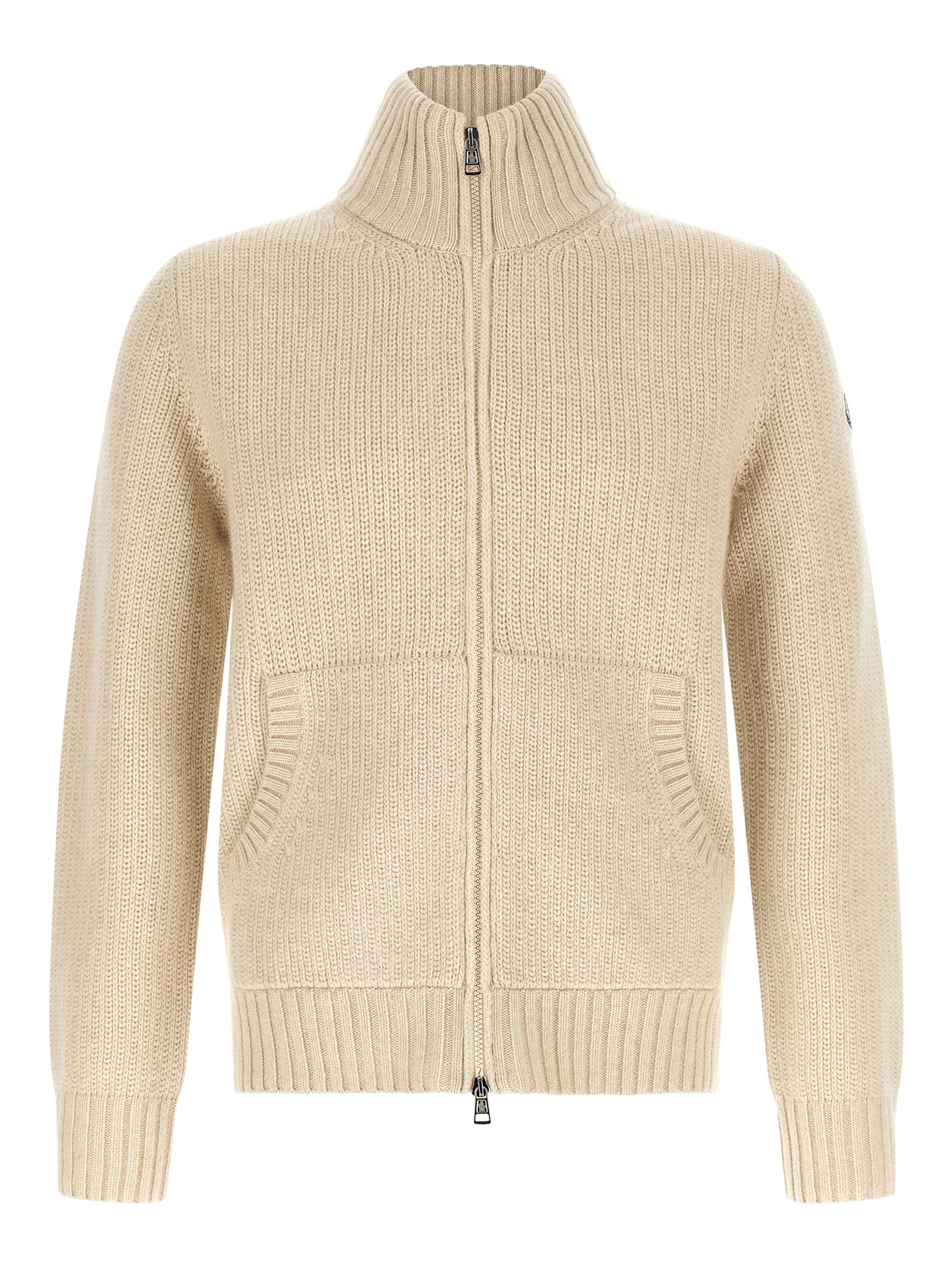Beige Virgin Wool Cardigan
