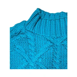 Blue Cotton Men Sweater