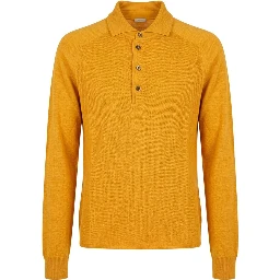 Orange Silk Men Sweater