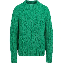 Green Cotton Men's Sweater