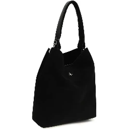 Black Suede Leather Shoulder Bag