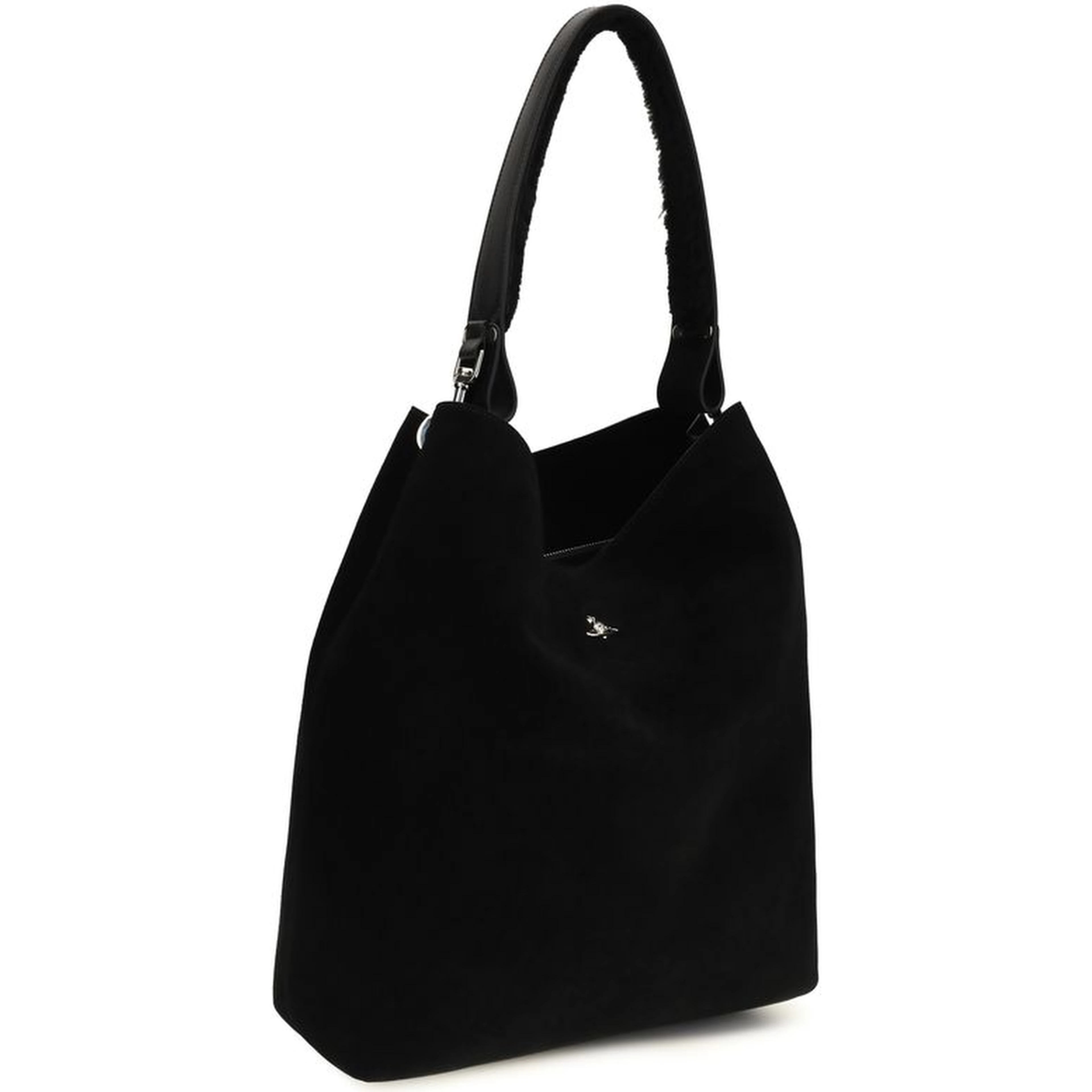 Black Suede Leather Shoulder Bag