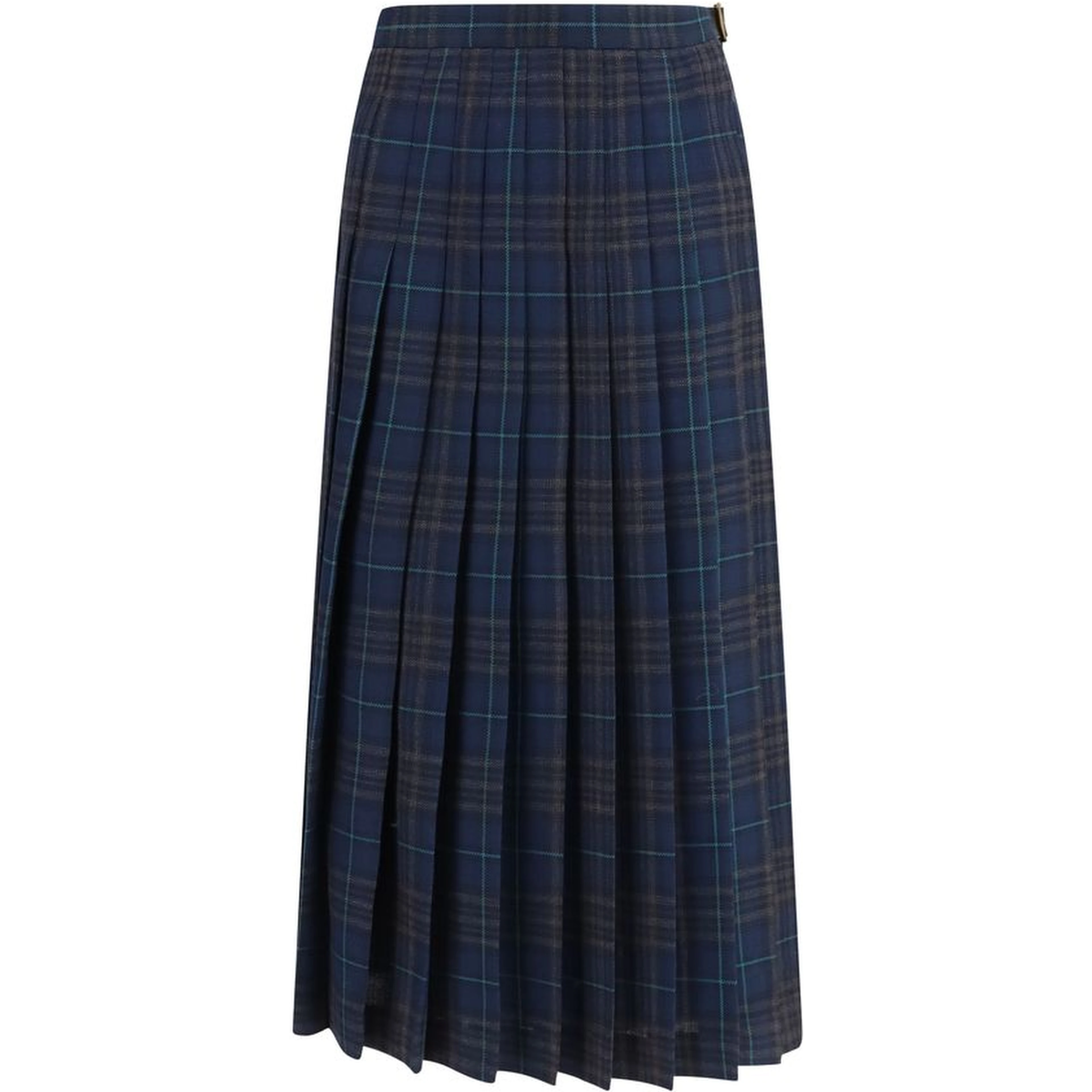 Blue Polyester Long Skirt