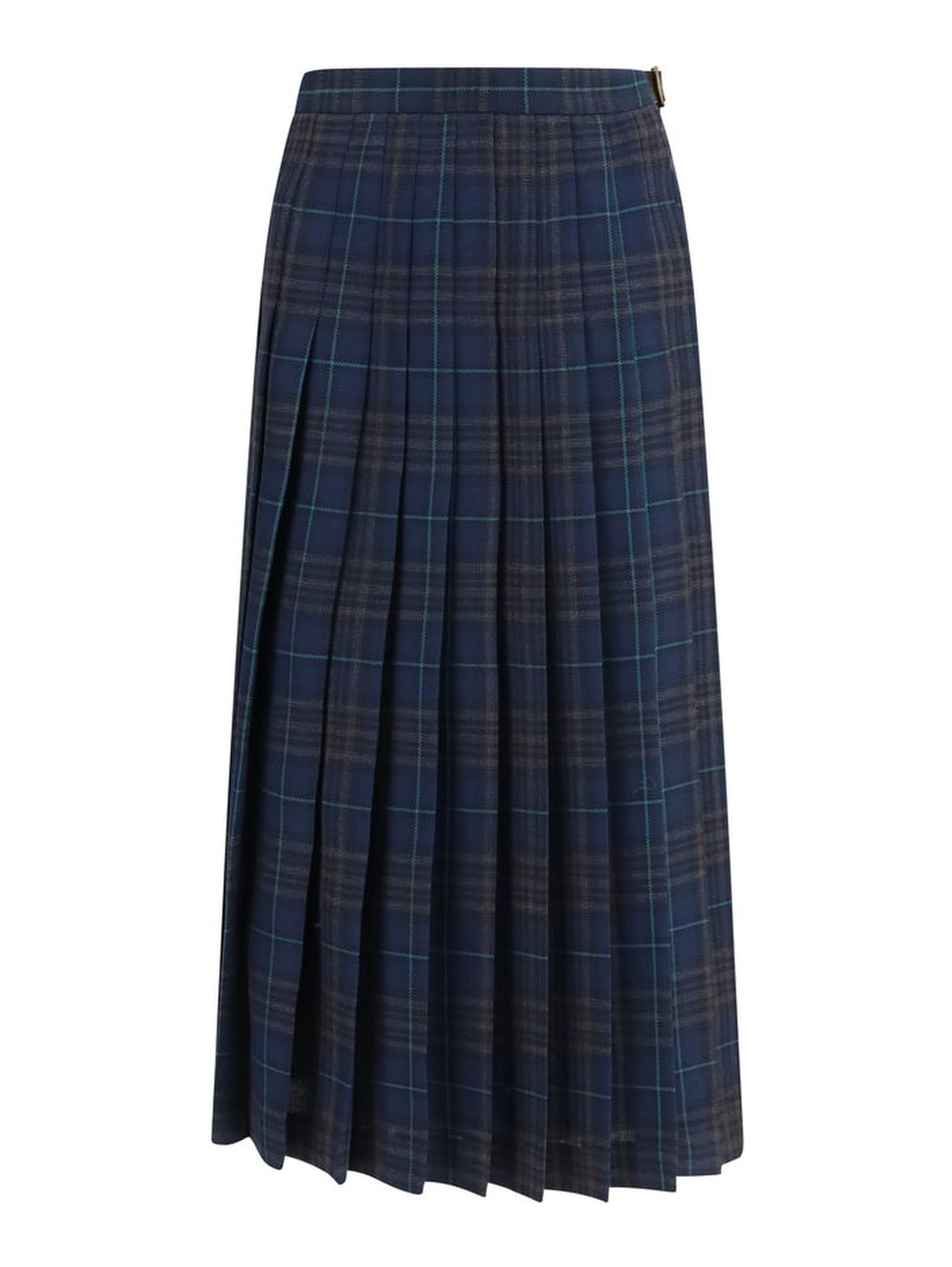 Blue Polyester Long Skirt