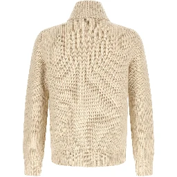 Beige Virgin Wool Cardigan