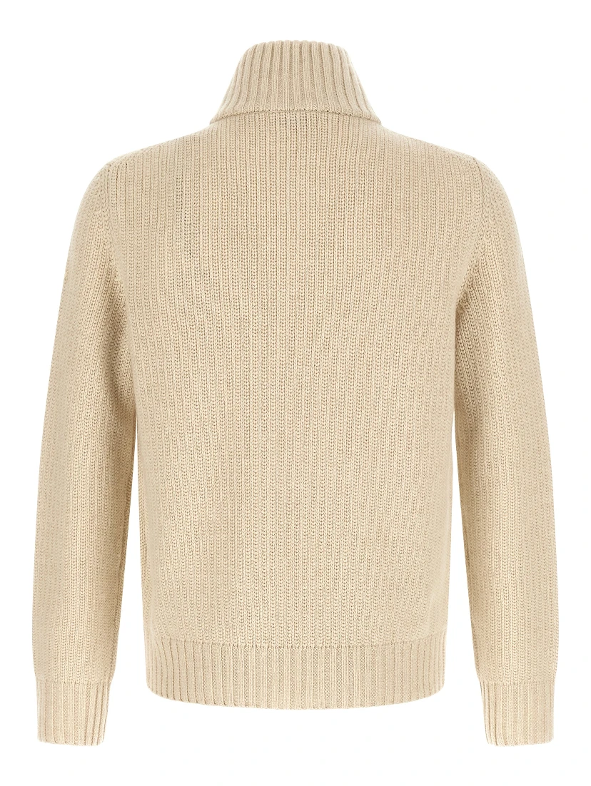 Beige Virgin Wool Cardigan
