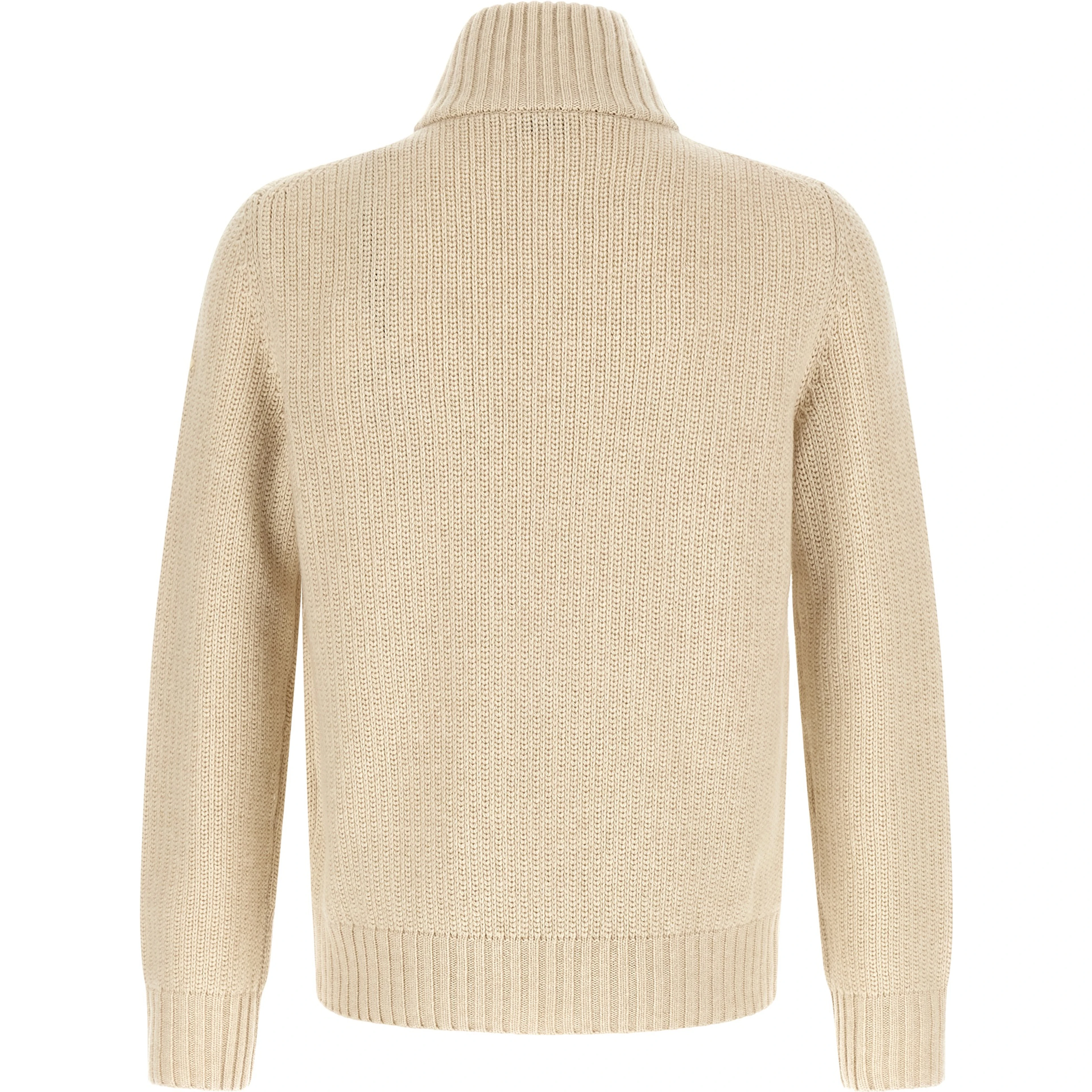 Beige Virgin Wool Cardigan