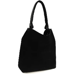 Black Suede Leather Shoulder Bag