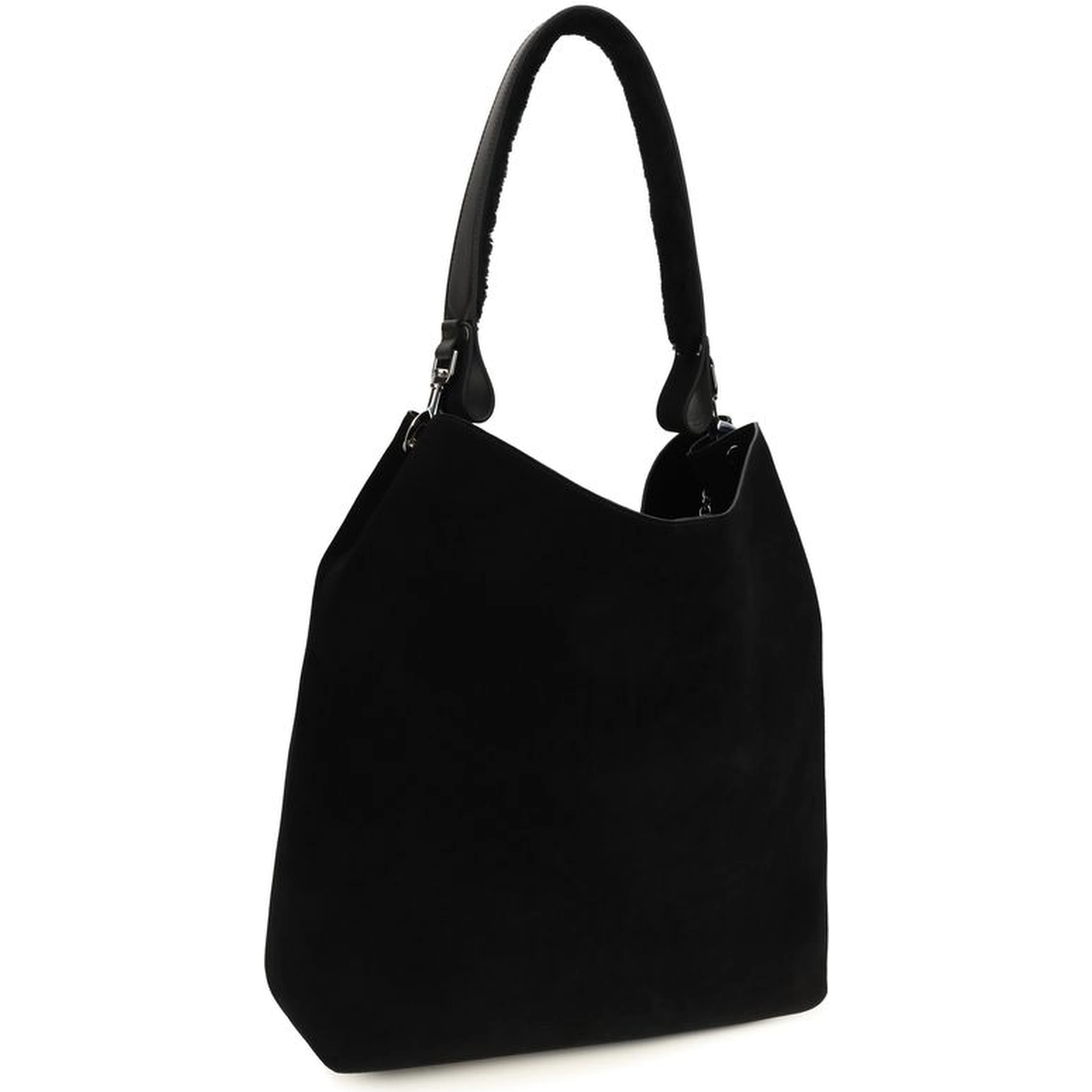 Black Suede Leather Shoulder Bag