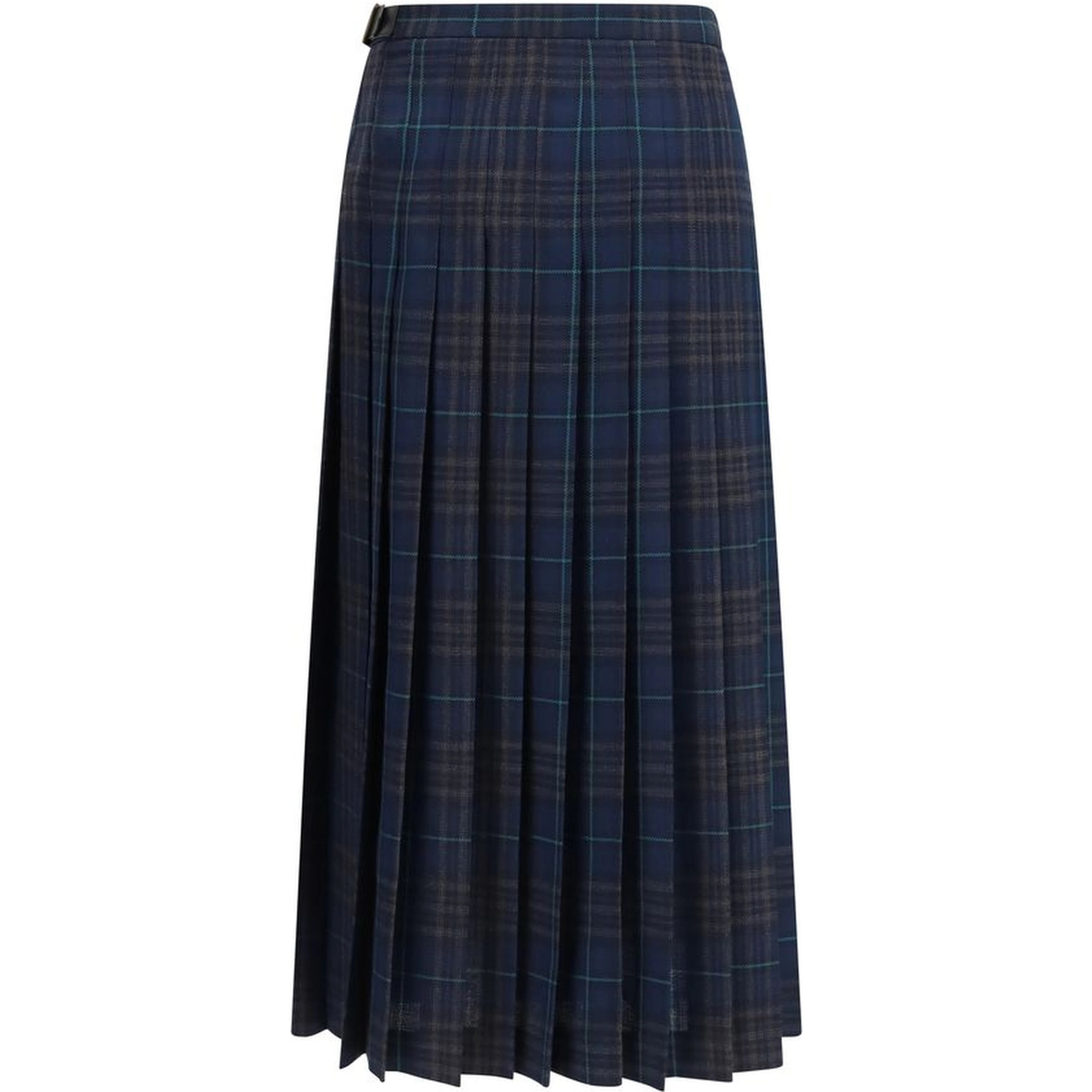 Blue Polyester Long Skirt