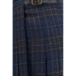 Blue Polyester Long Skirt