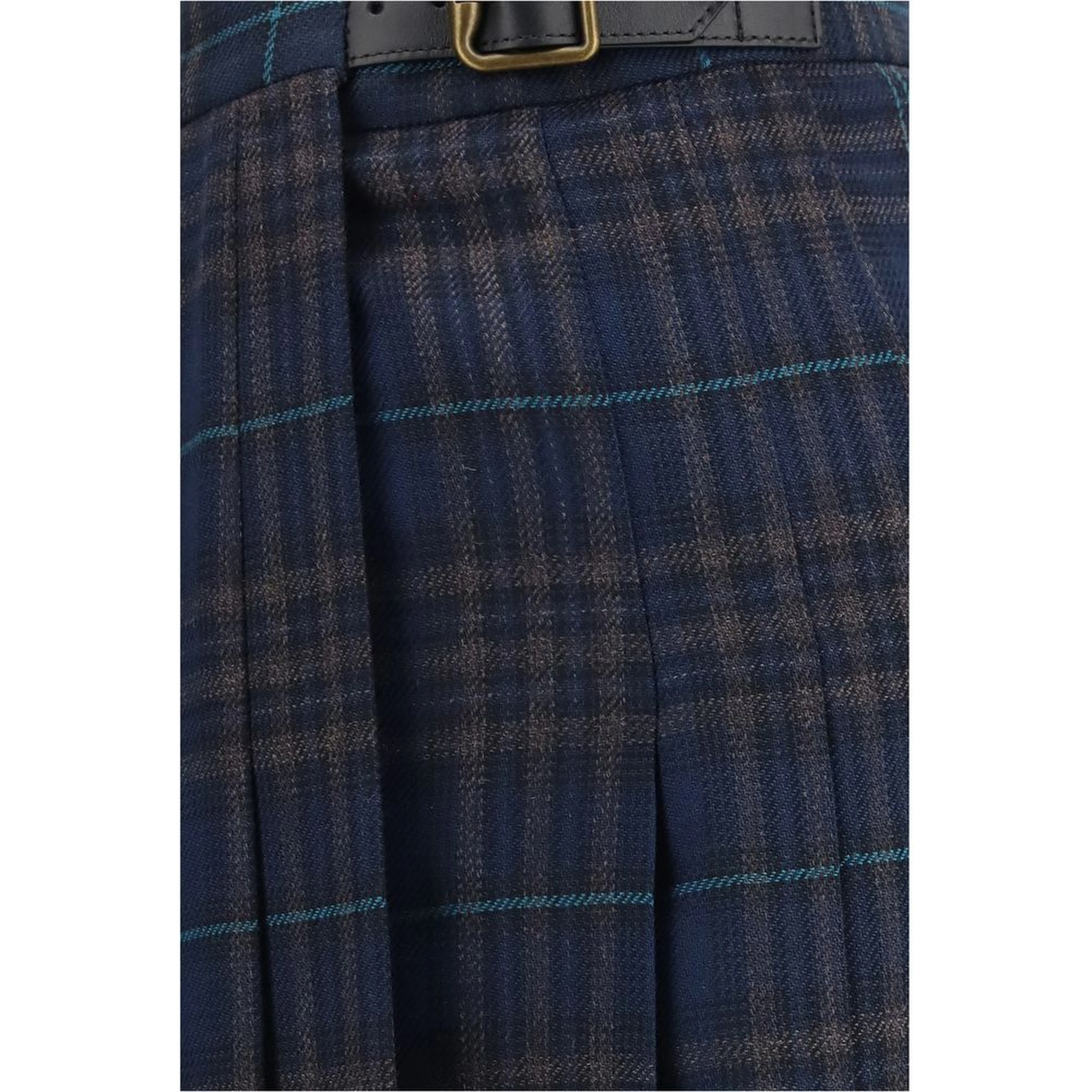 Blue Polyester Long Skirt