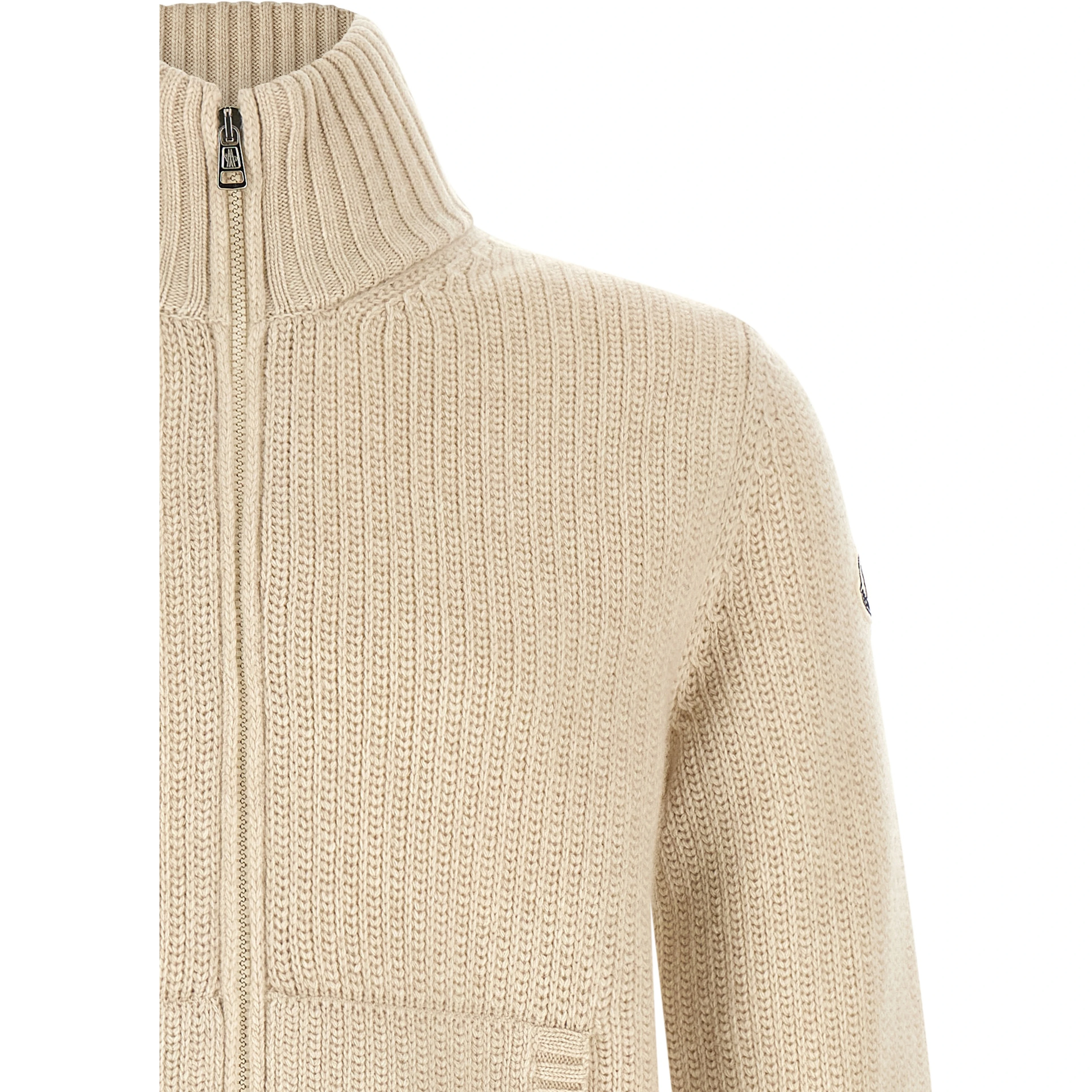 Beige Virgin Wool Cardigan