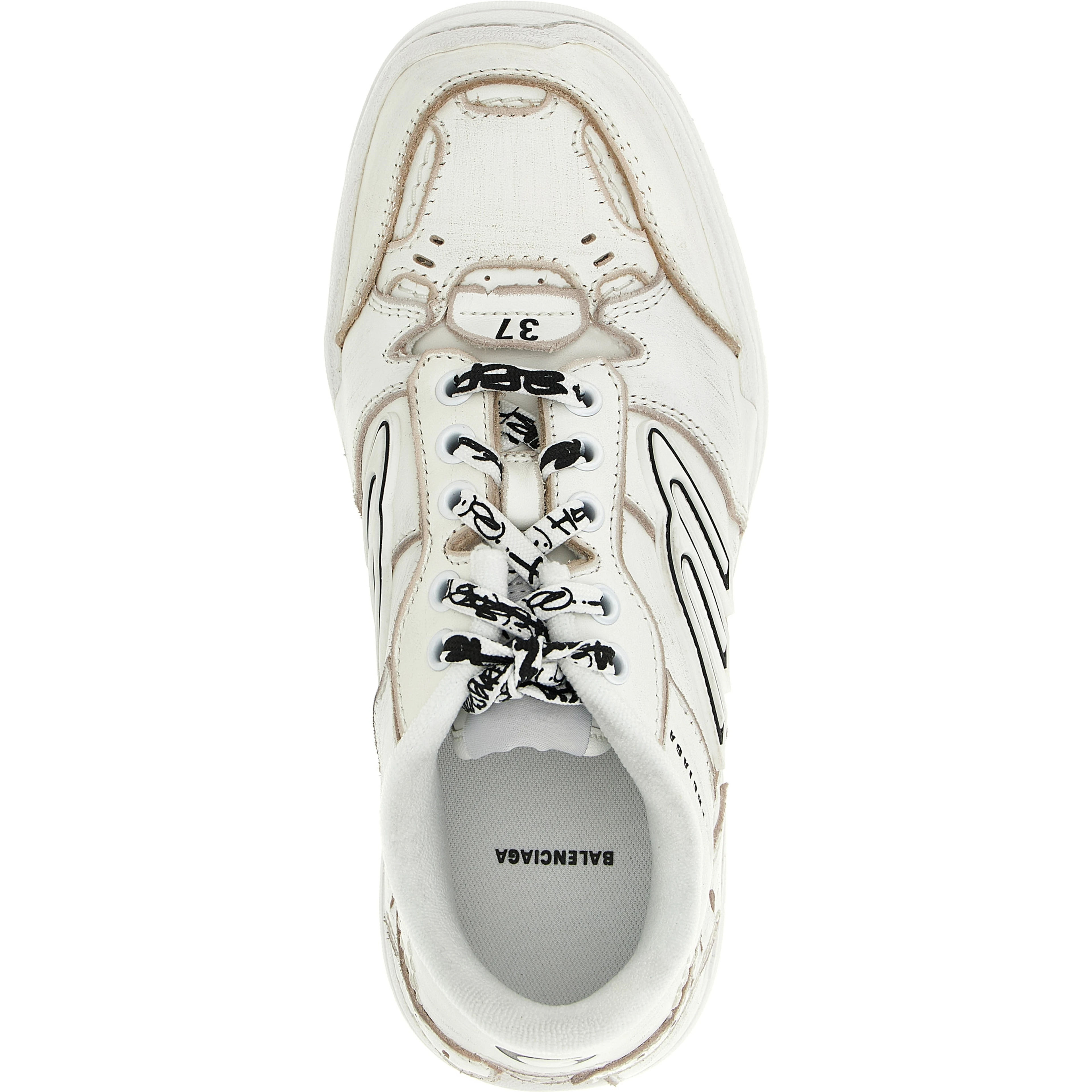 White Calfskin Athletic Sneakers