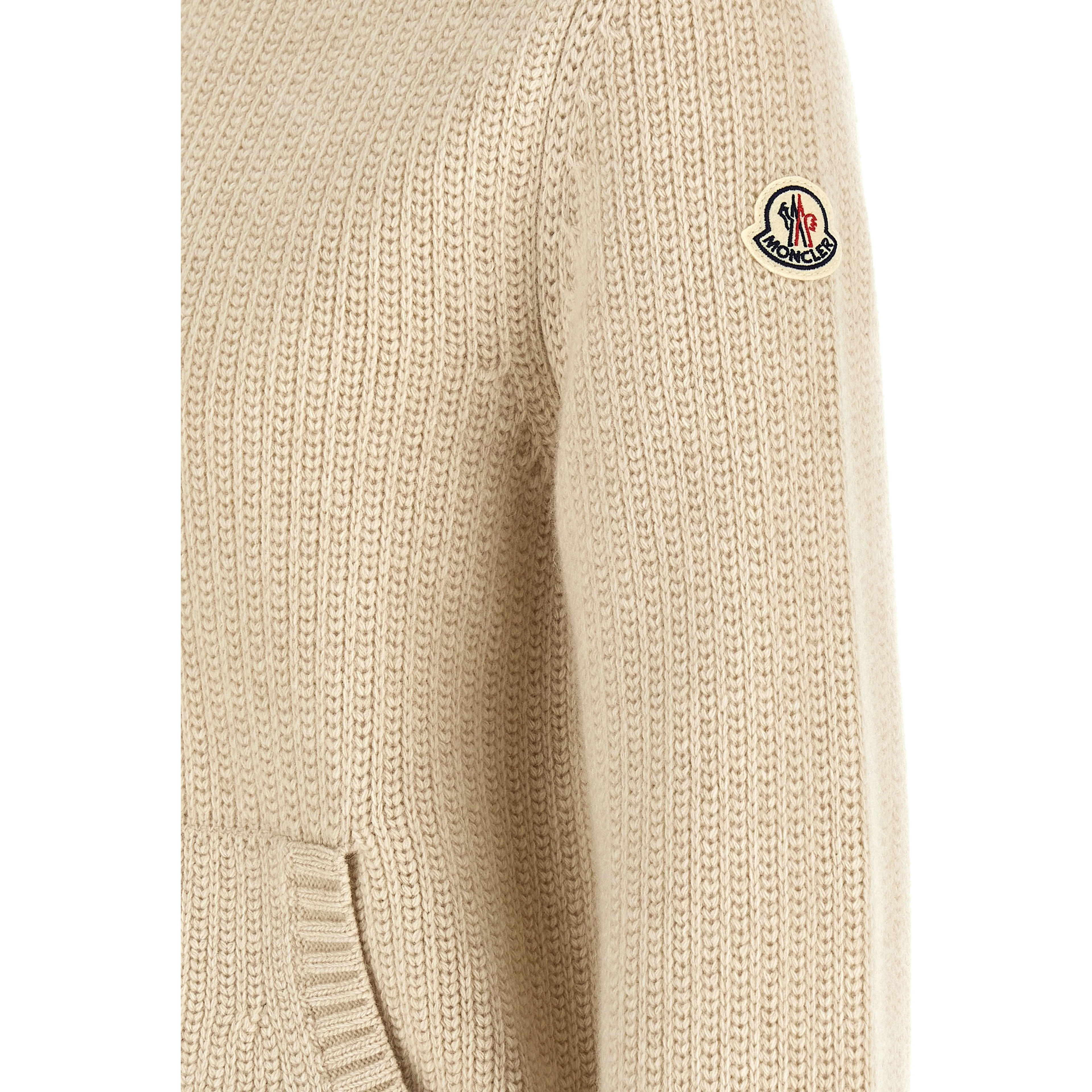 Beige Virgin Wool Cardigan