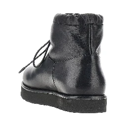 Leather ankle-boots with drawstring