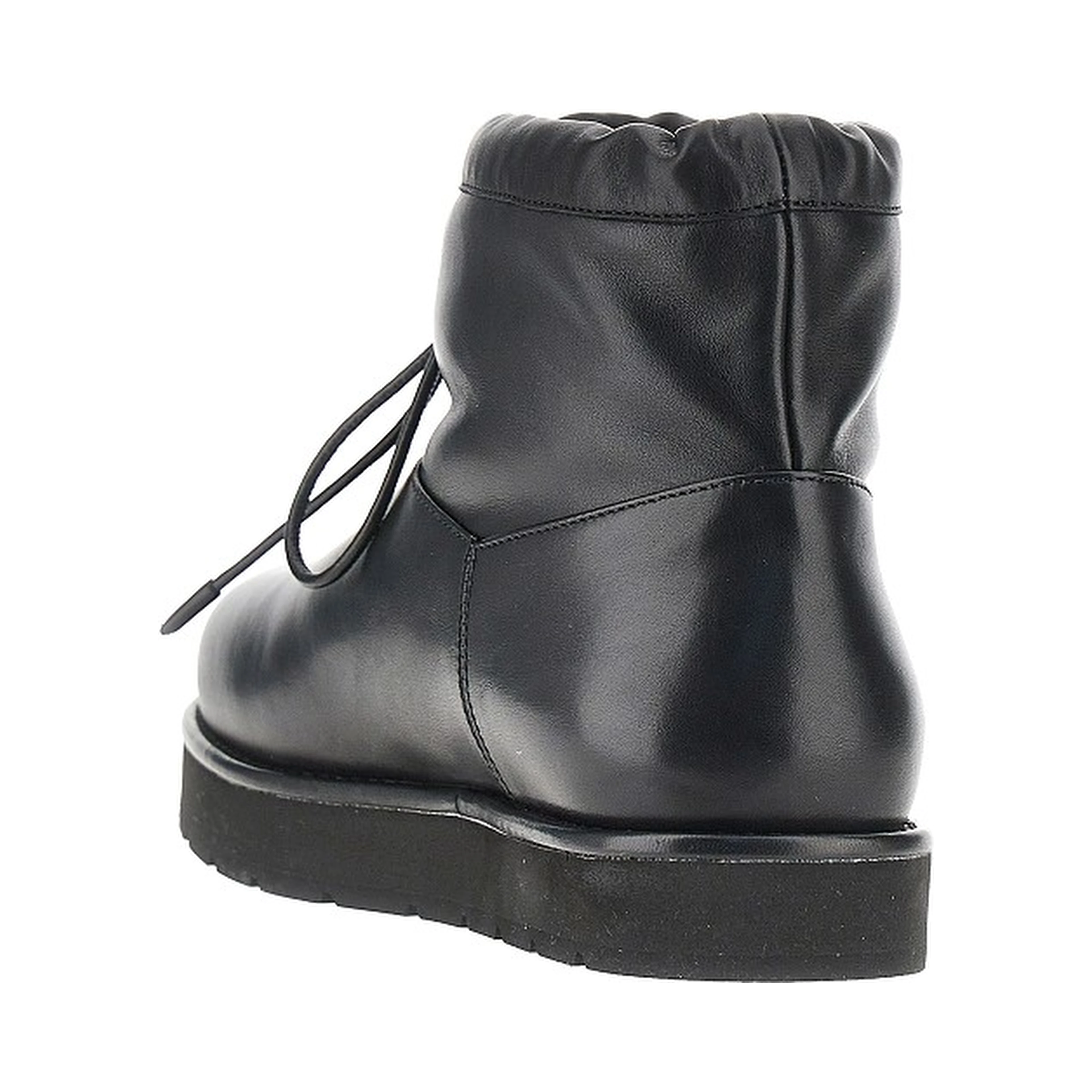 Leather ankle-boots with drawstring