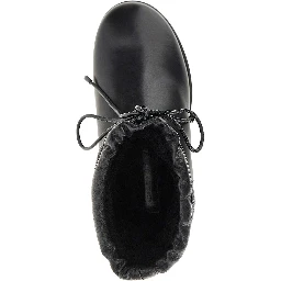 Leather ankle-boots with drawstring