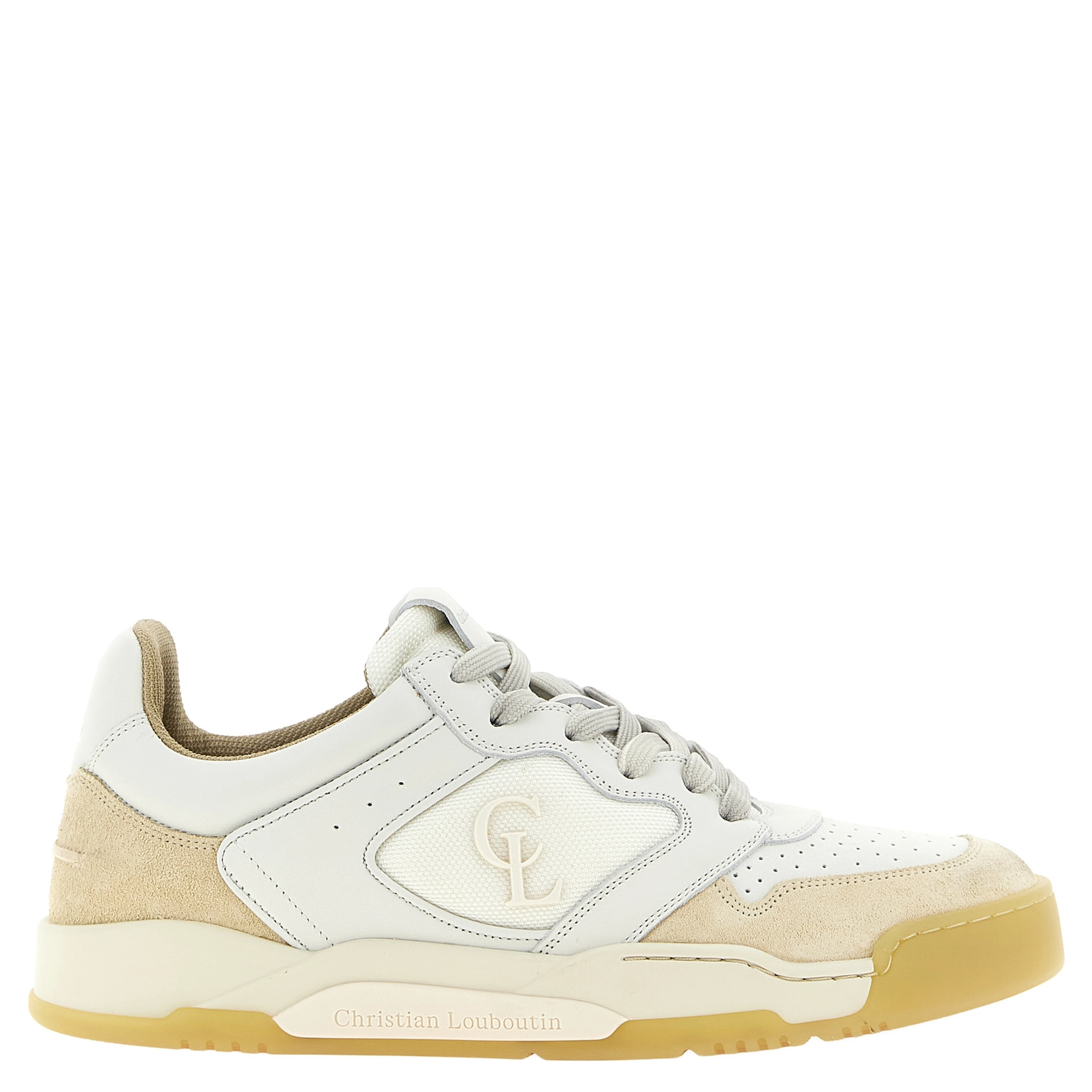 Beige Calfskin Low Top Sneakers
