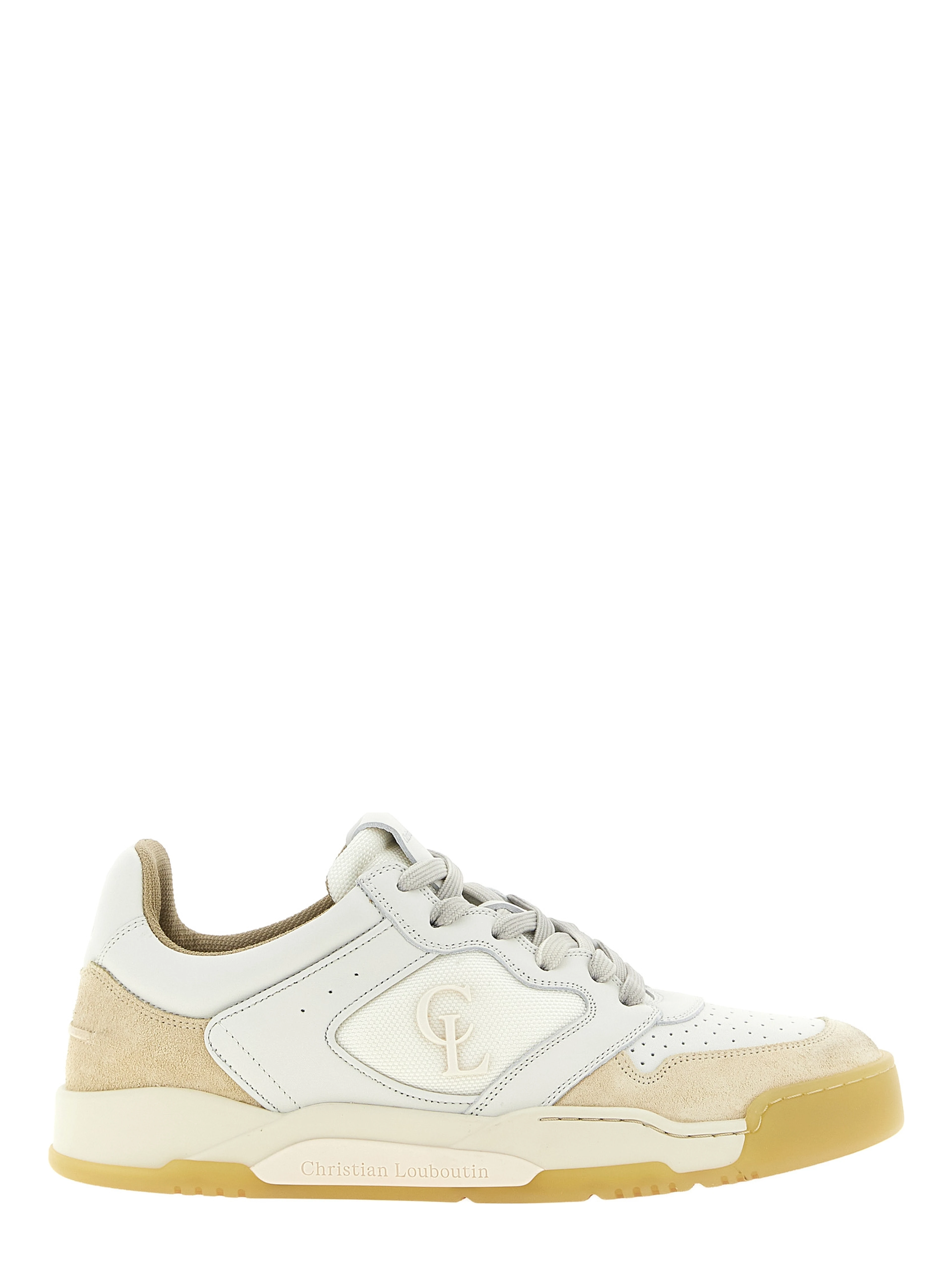Beige Calfskin Low Top Sneakers