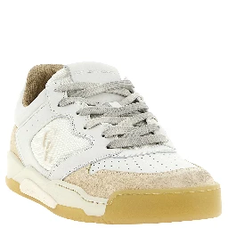 Beige Calfskin Low Top Sneakers