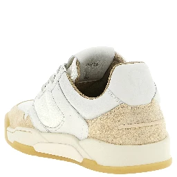 Beige Calfskin Low Top Sneakers