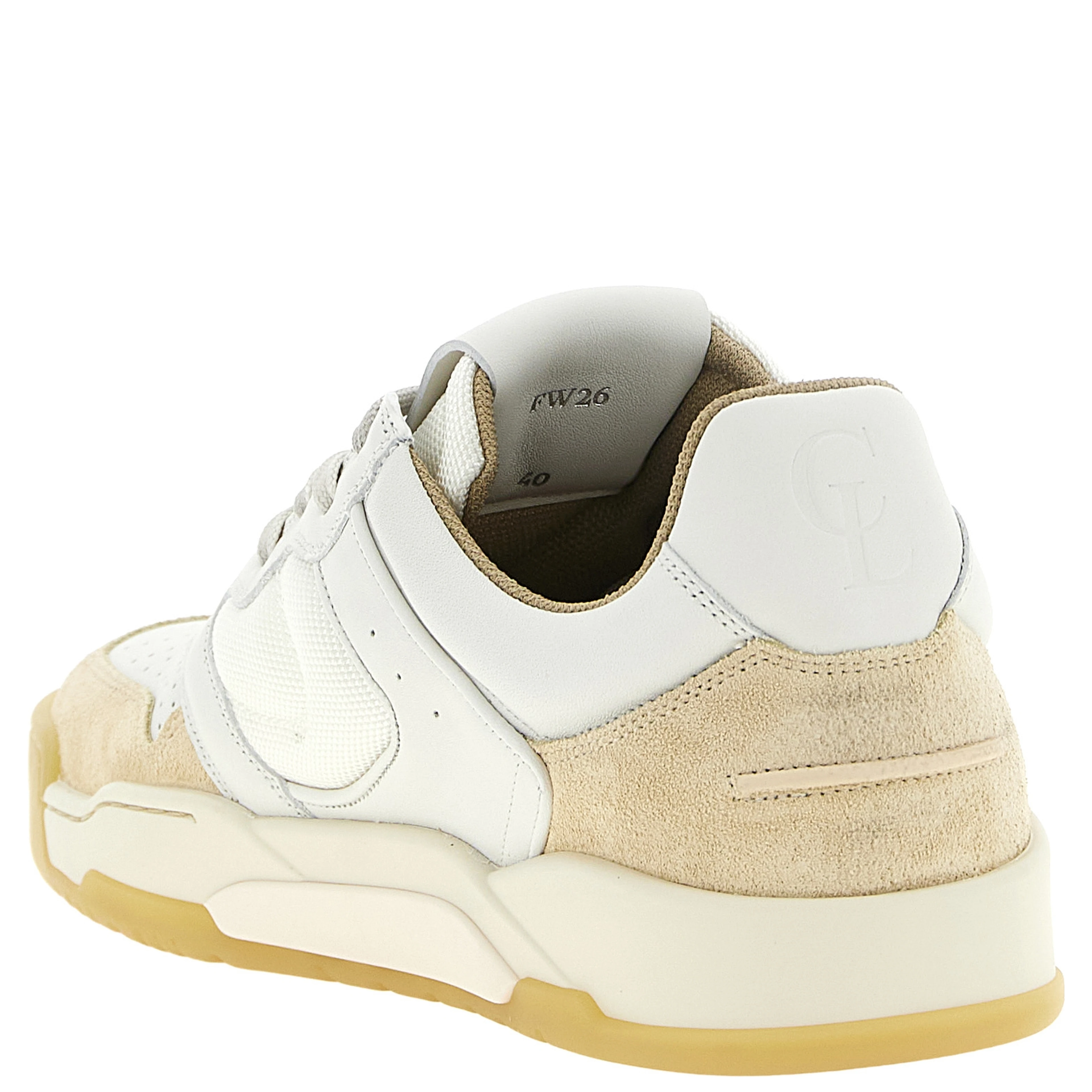Beige Calfskin Low Top Sneakers