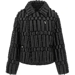 Black Nylon Biker Jacket
