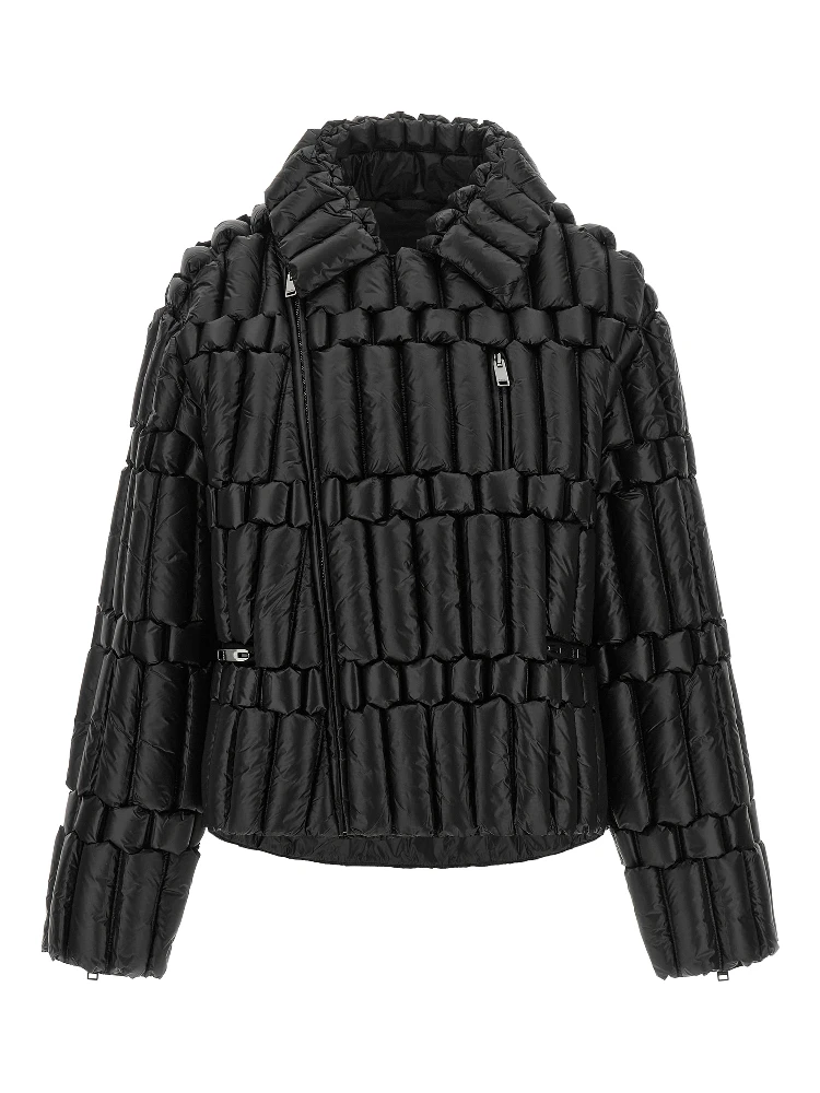 Black Nylon Biker Jacket