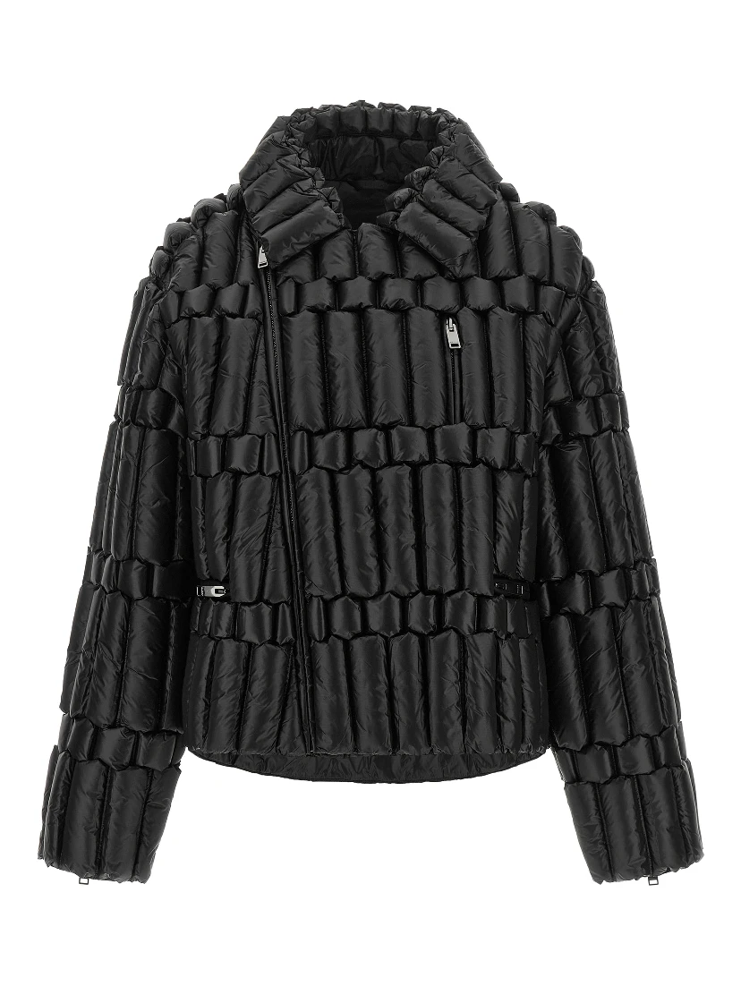 Black Nylon Biker Jacket