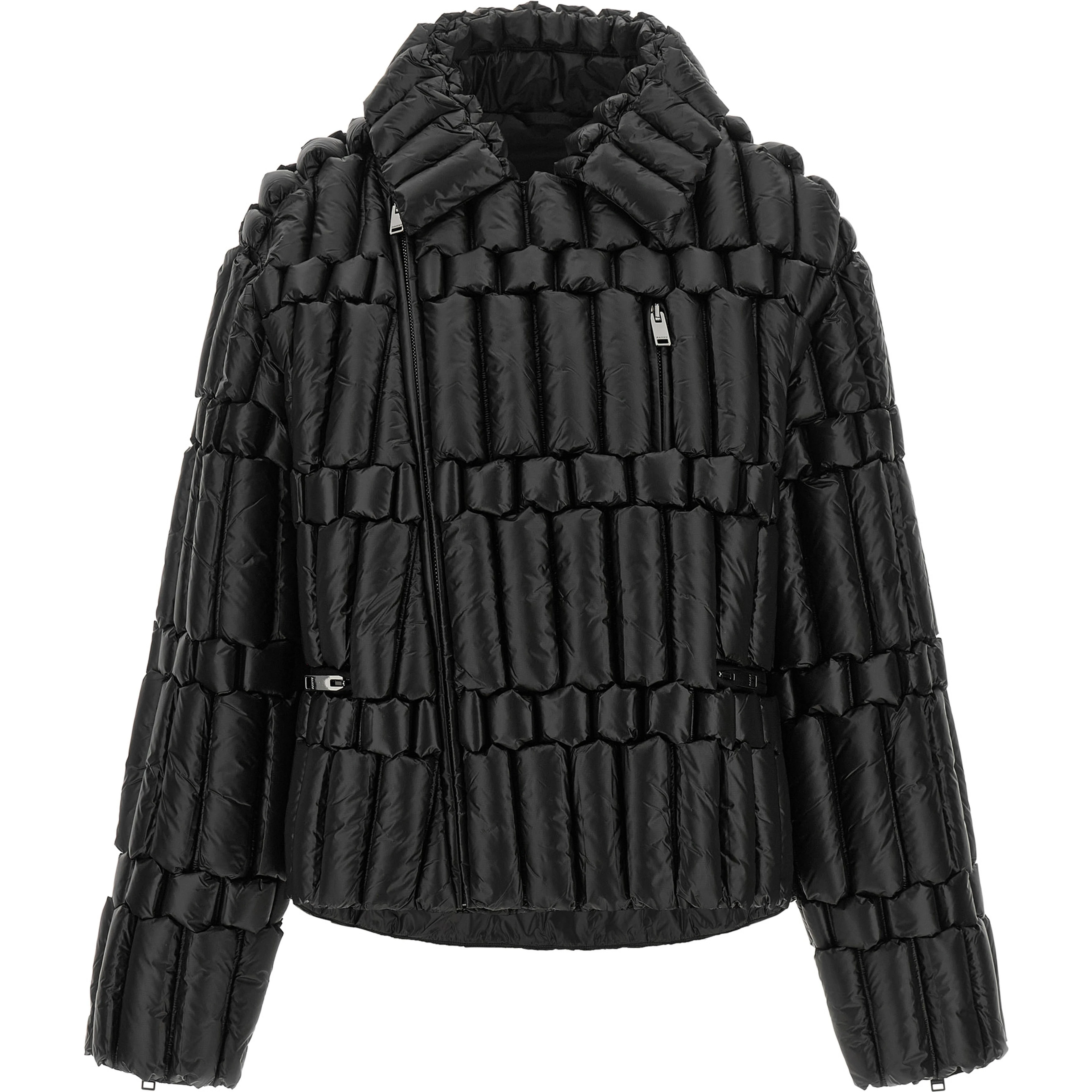 Black Nylon Biker Jacket