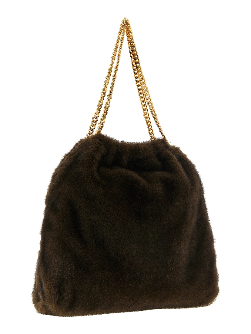 Brown Polyester Shoulder Bag