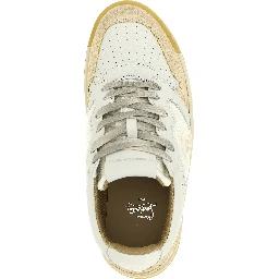 Beige Calfskin Low Top Sneakers