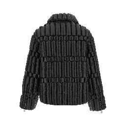Black Nylon Biker Jacket