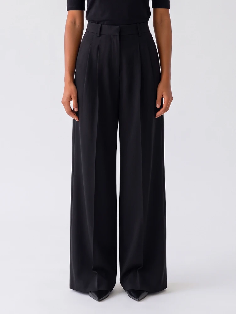 Black wide-leg pants