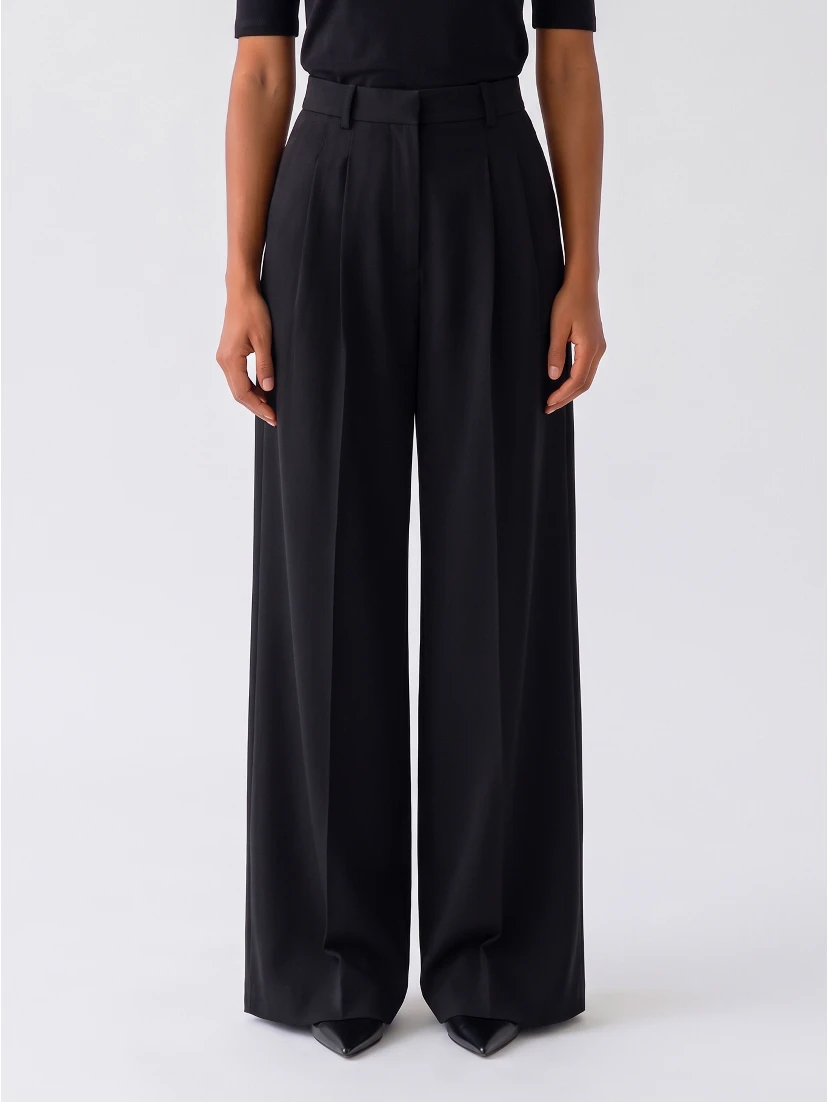Black wide-leg pants