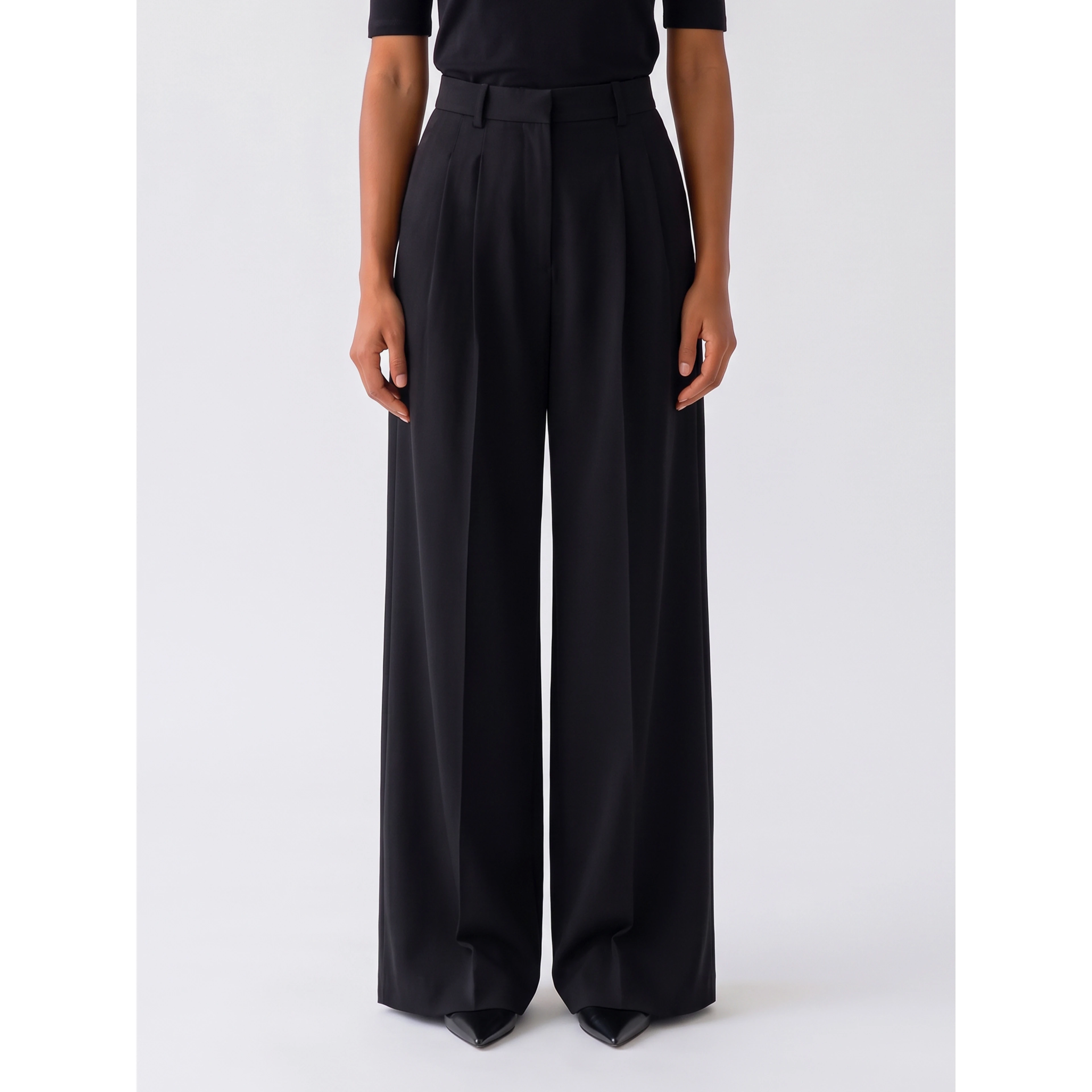 Black wide-leg pants