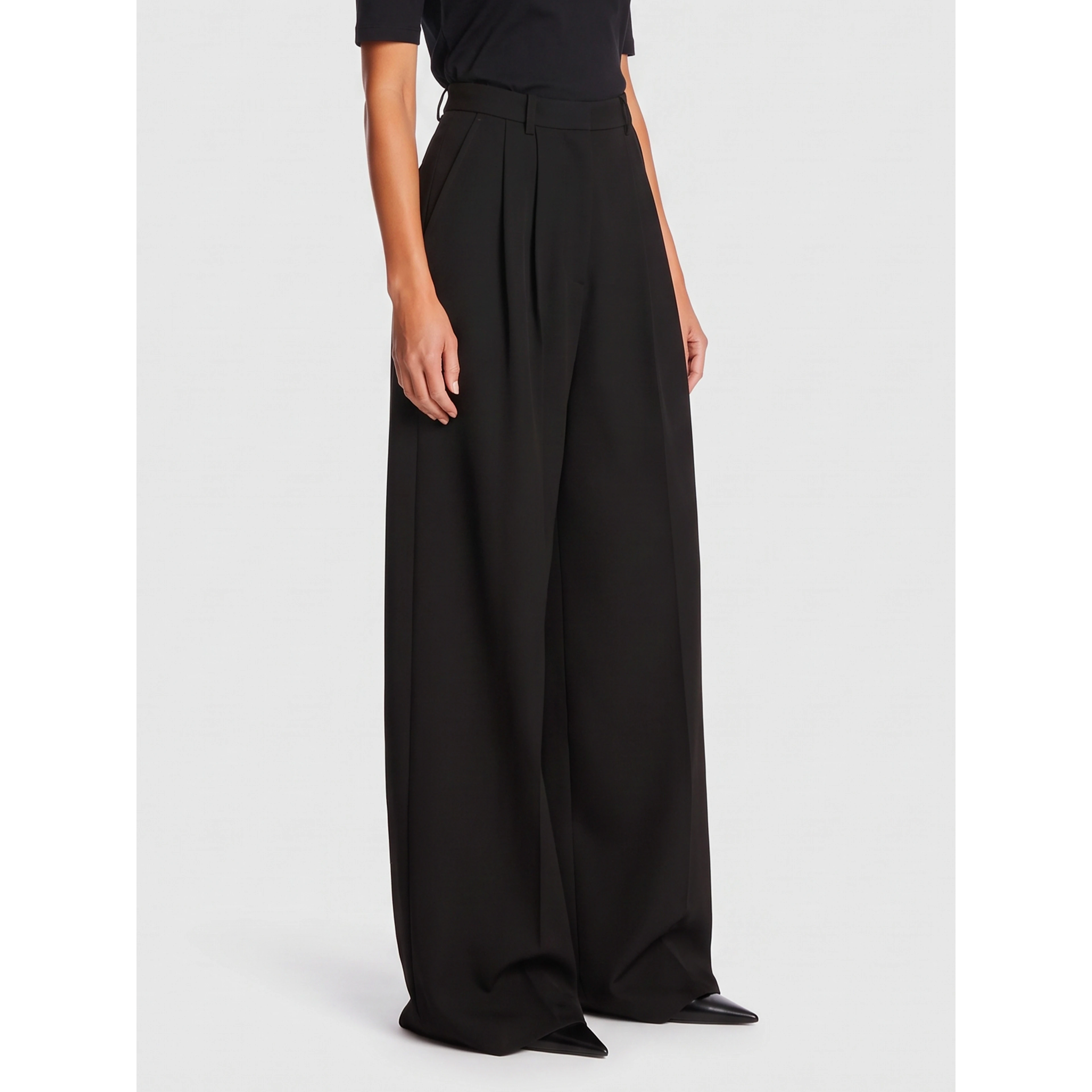 Black wide-leg pants