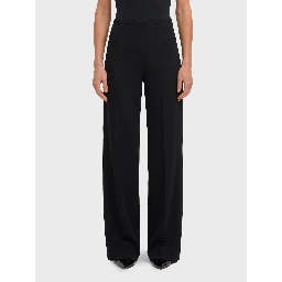Elastic-waist satin trousers