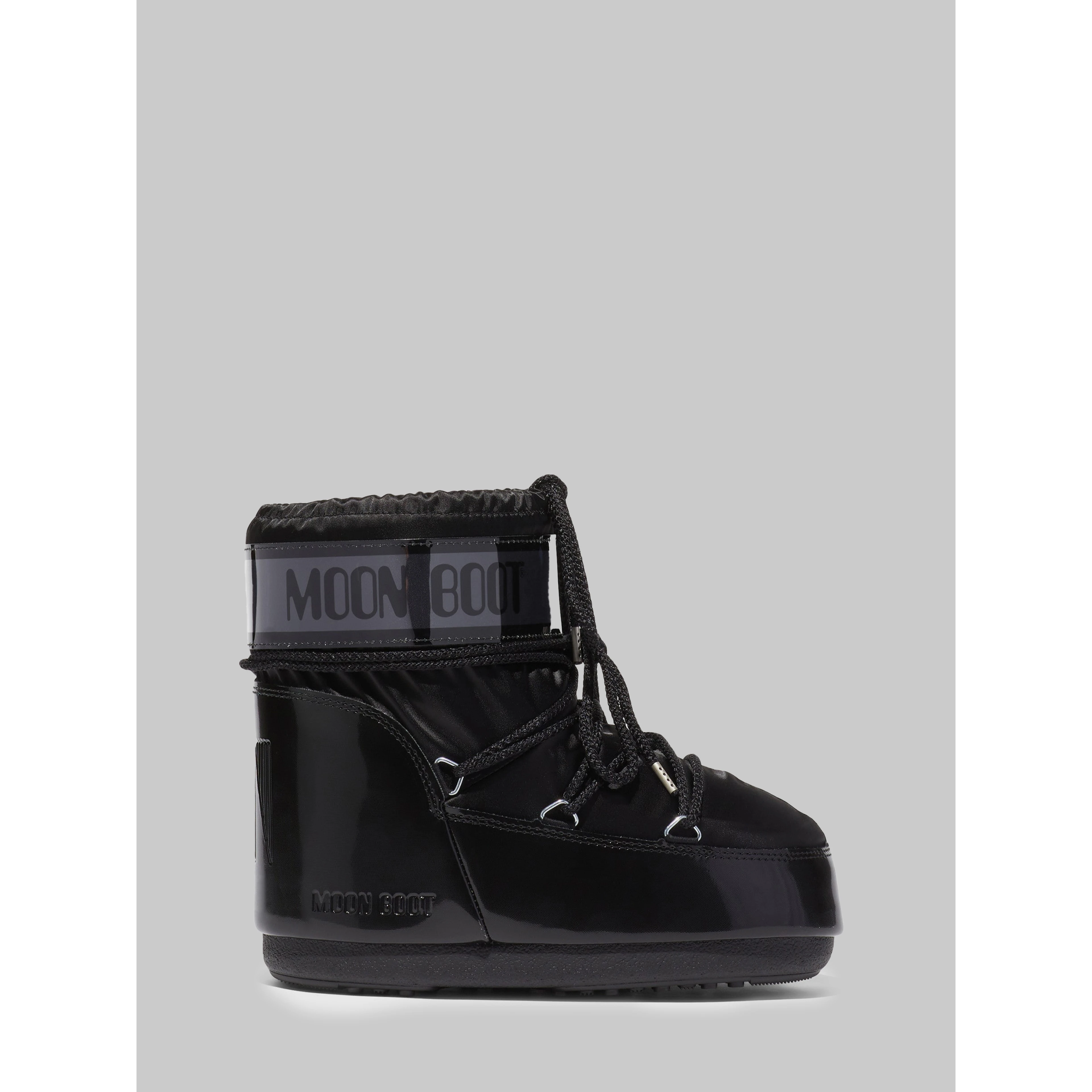 Black satin Icon Low Glance boots