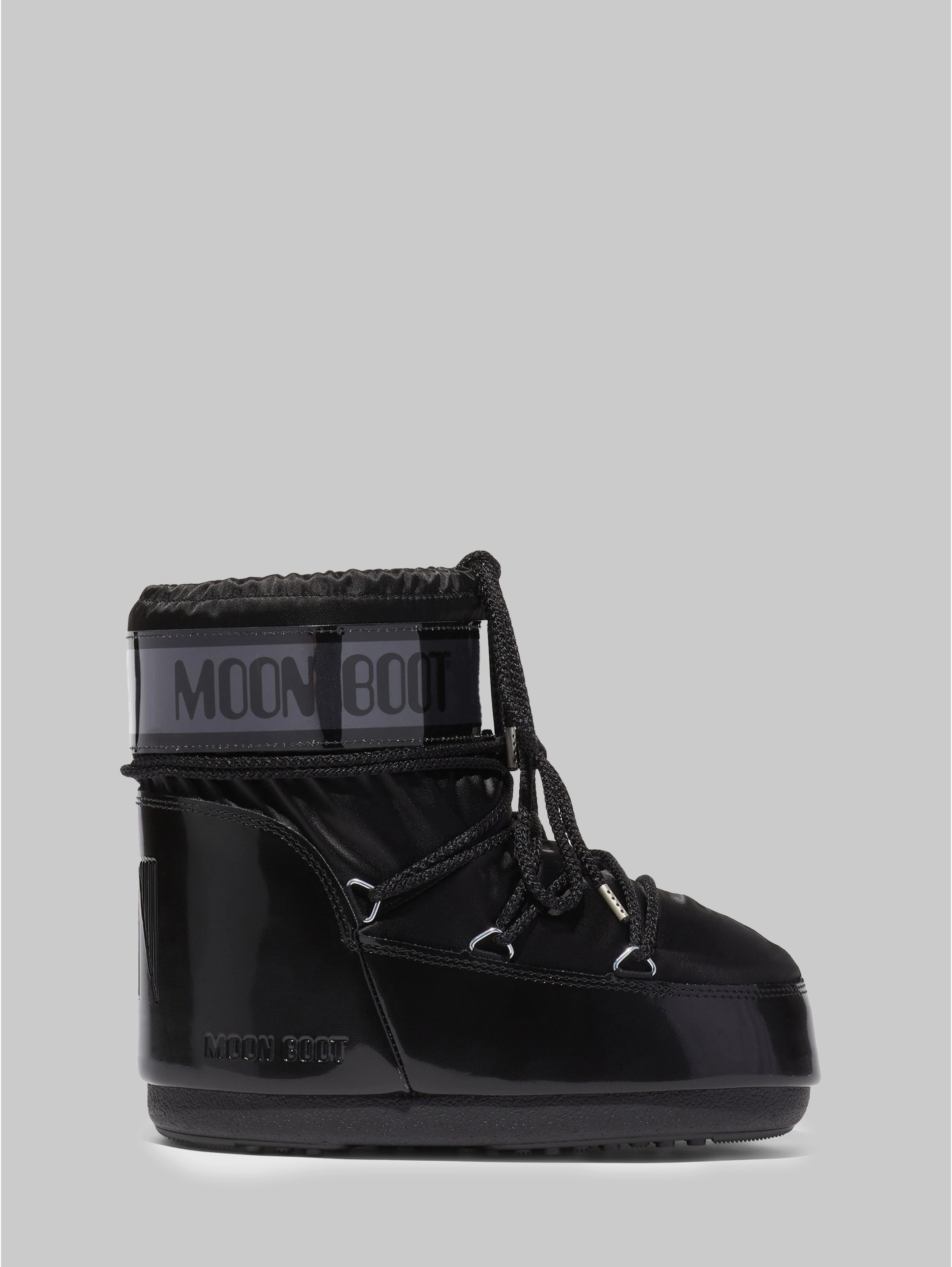 Black satin Icon Low Glance boots