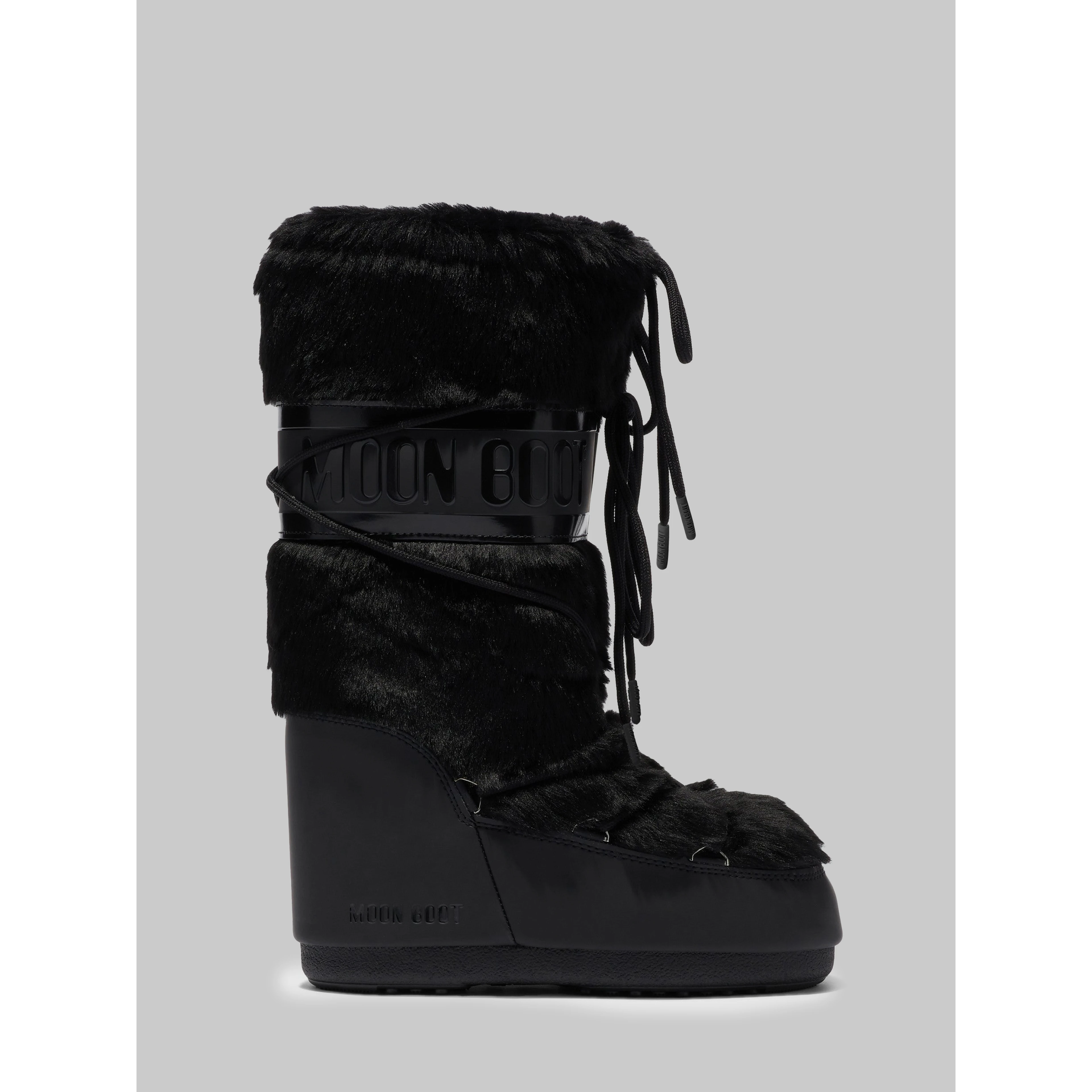 Black Icon boot in faux fur